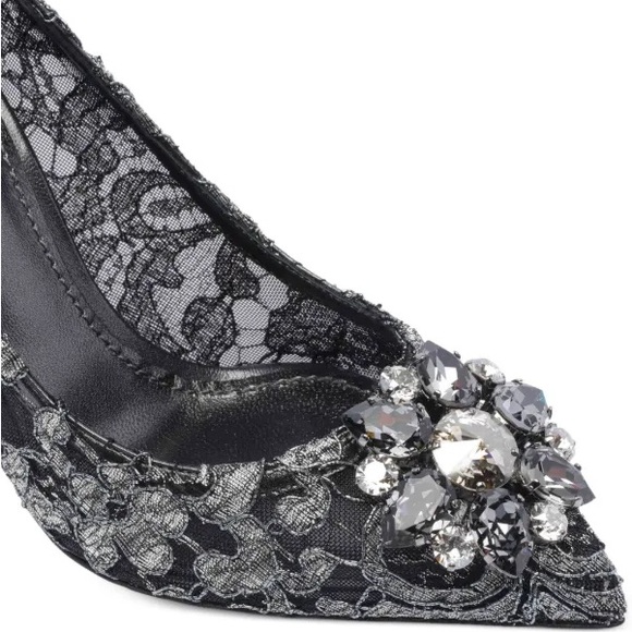 Dolce & Gabbana Black and Silver Lace Heels - Picture 4 of 8